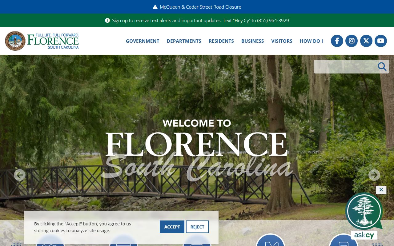 City of Florence official website for court and police information