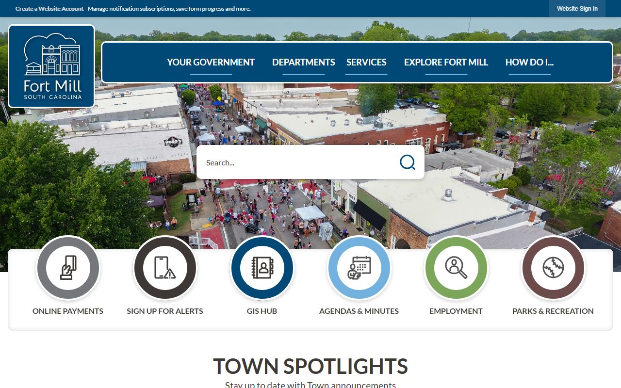 Town of Fort Mill official website for court information