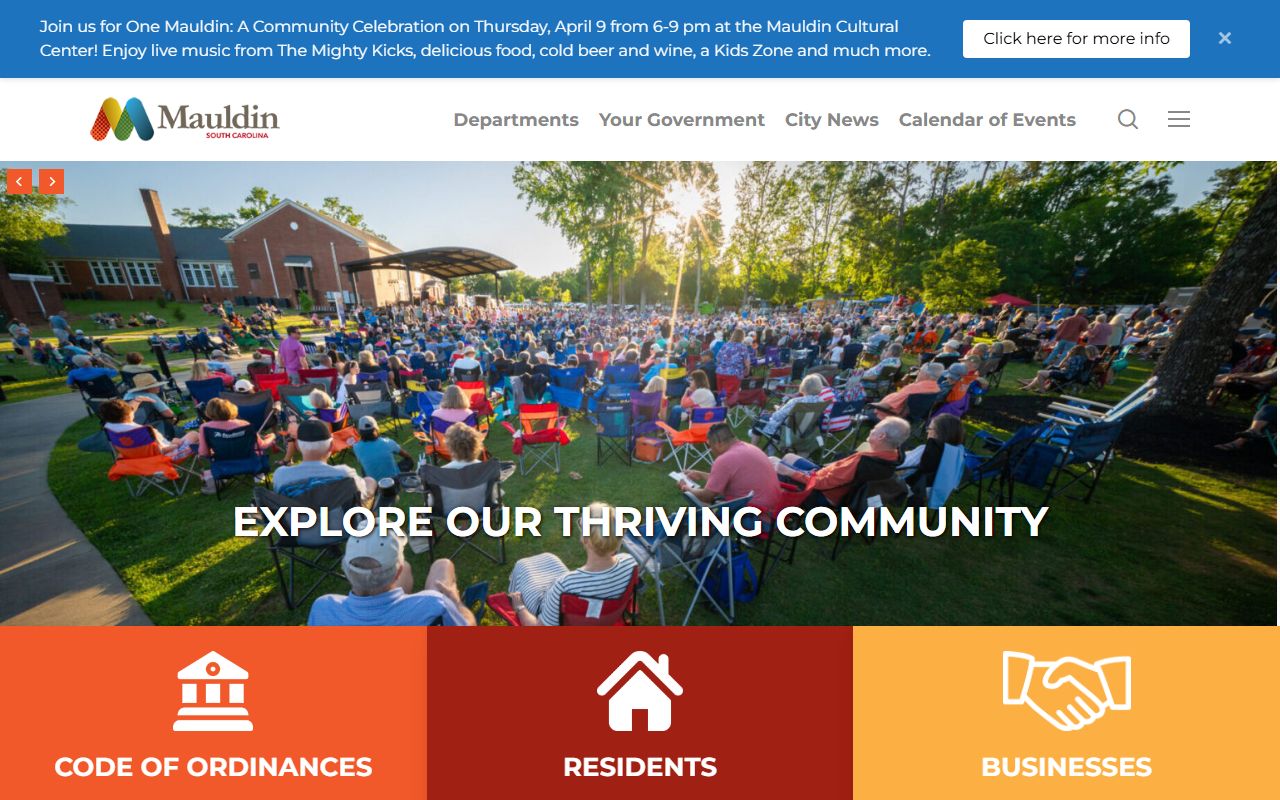 City of Mauldin official website for court information