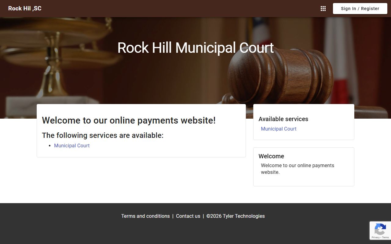Rock Hill ticket search portal for Municipal Court fines