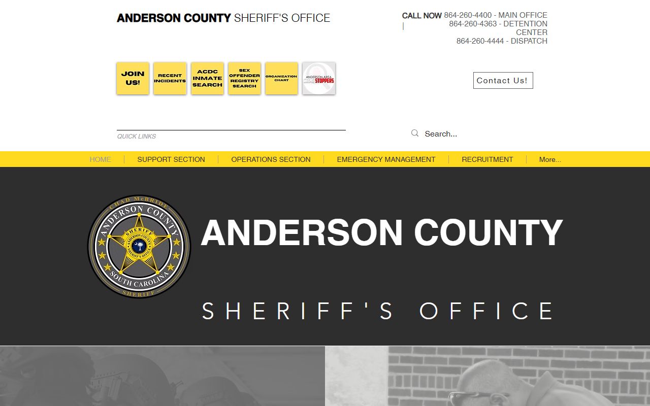 Anderson County Sheriff Office arrest records for felony cases