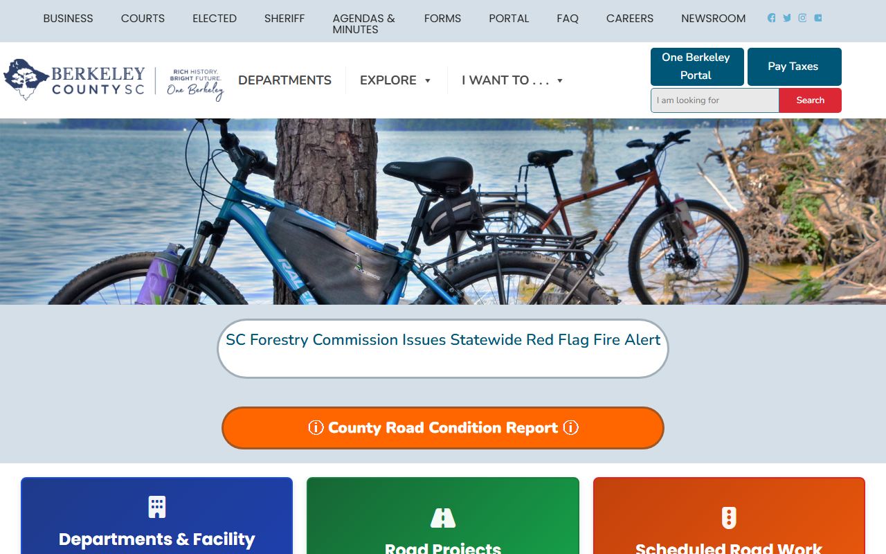 Berkeley County government website for felony records access