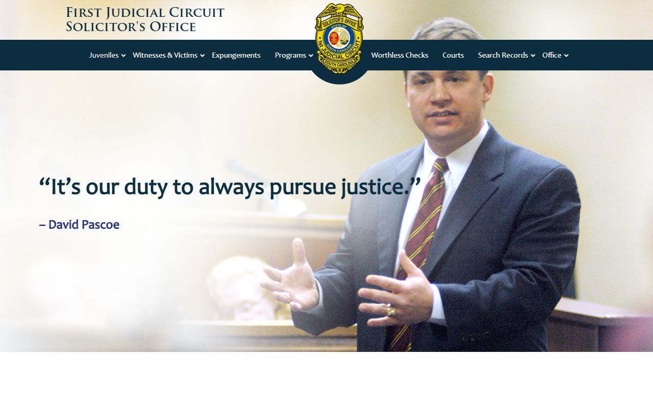 First Circuit Solicitor Office prosecuting Calhoun County felony cases