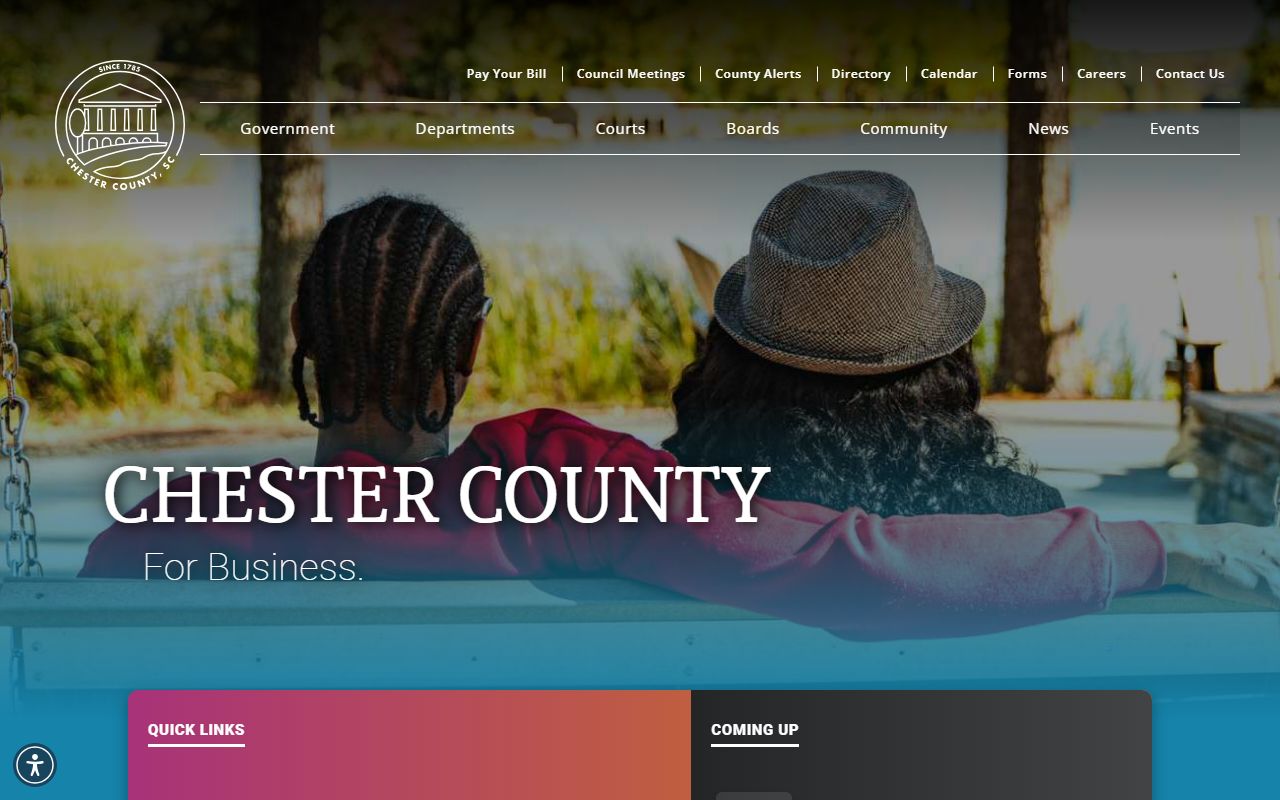 Chester County government website for felony records access