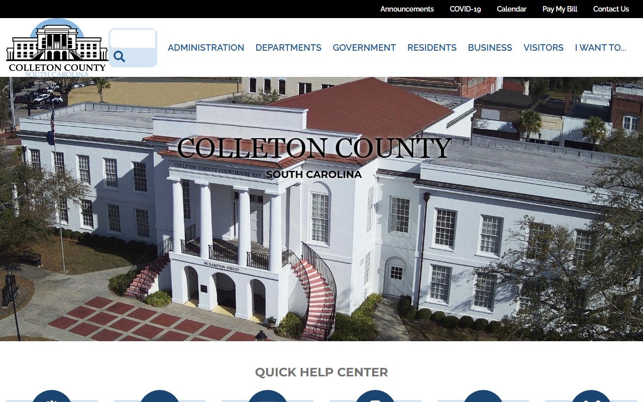 Colleton County government website for felony records access