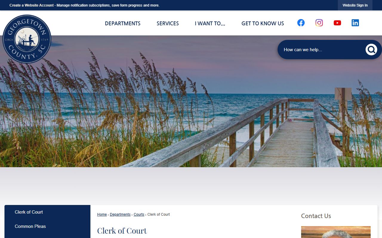 Georgetown County Clerk of Court for felony records access