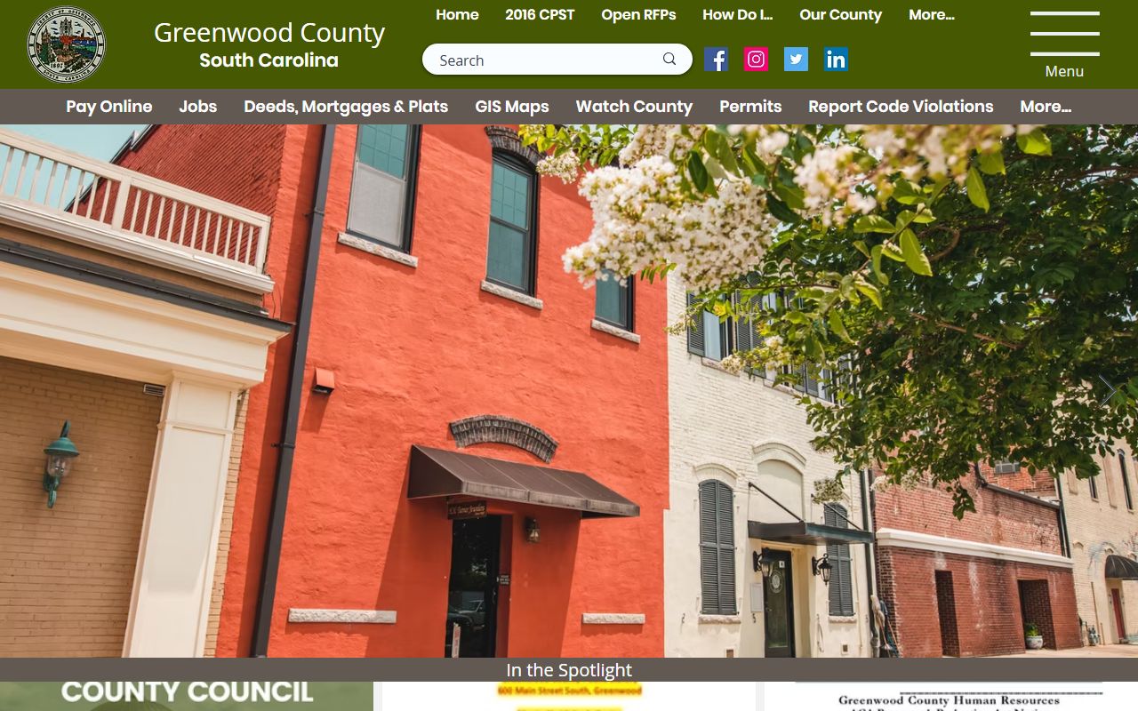 Greenwood County government website for felony records access