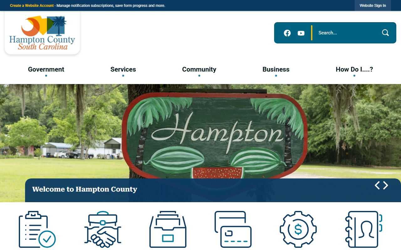 Hampton County government website for felony records access