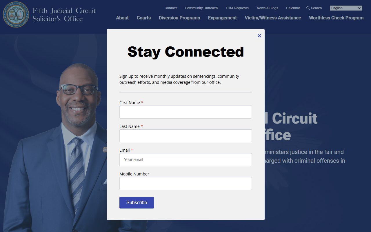 Fifth Circuit Solicitor Office prosecuting Kershaw County felony cases