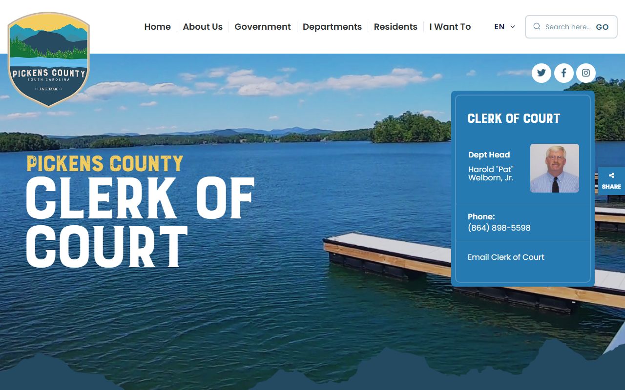 Pickens County Clerk of Court for felony records access