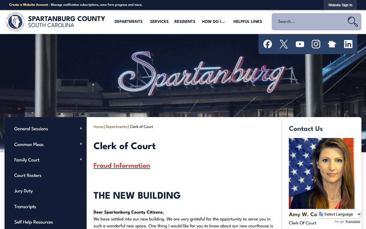 Spartanburg County Clerk of Court for felony records access