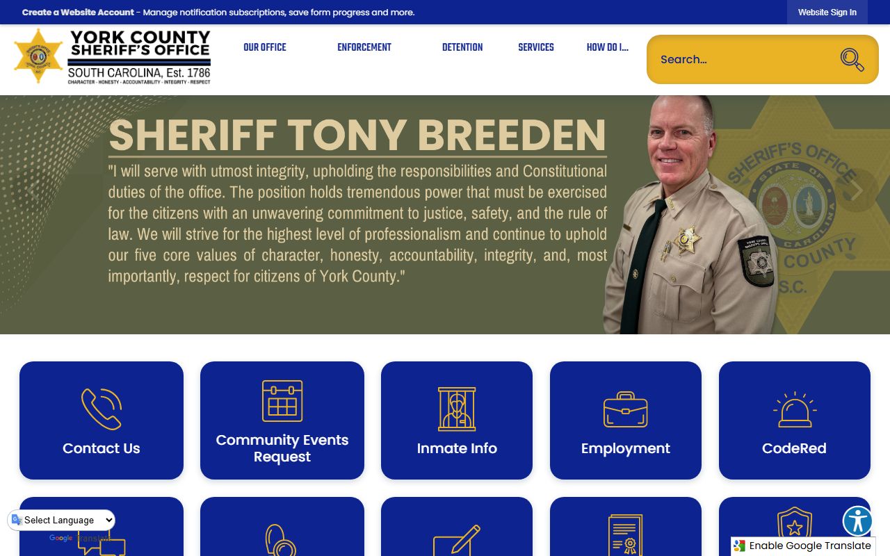 York County Sheriff Office for felony arrest records